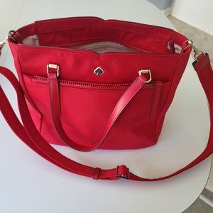 Kate Spade Red Jae Medium Nylon Crossbody Satchel